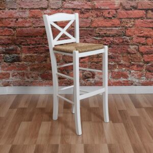 Cross Back Painted Rush Seat