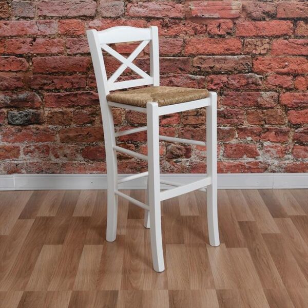 Cross Back Painted Rush Seat